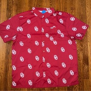 NCAA Oklahoma Sooners Red and White Logo Button Down Shirt